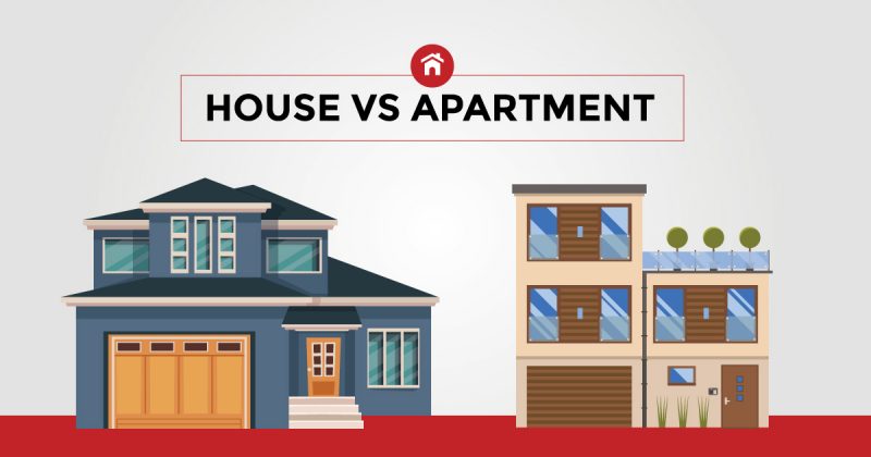 difference between apartment and house